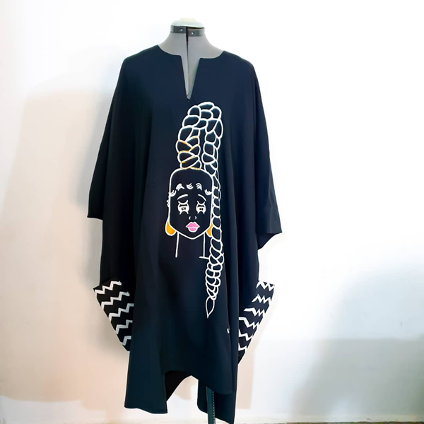 The Black Braid Hand Painted Dashiki