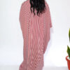 The Red And White Striped Boubou Shirt Dress - Image 4