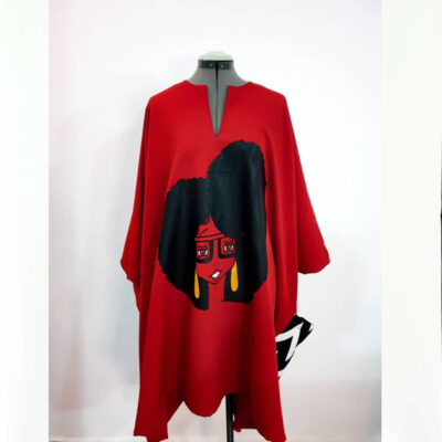 The Red Afro Chic Hand Painted Dashiki