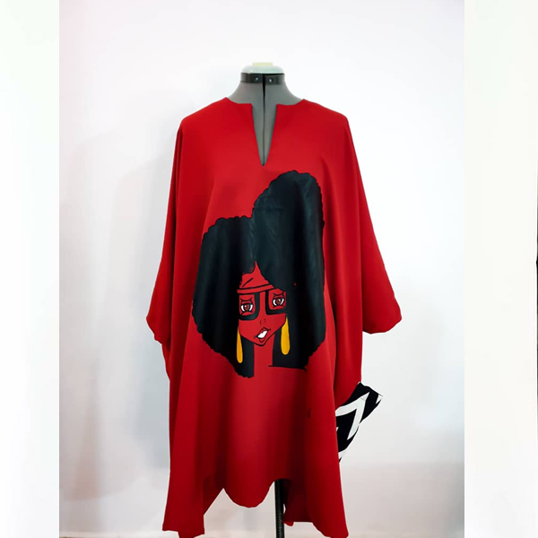 The Red Afro Chic Hand Painted Dashiki