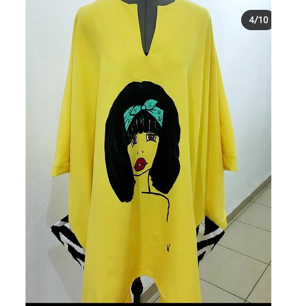 The Yellow Bob Hand Painted Dashiki