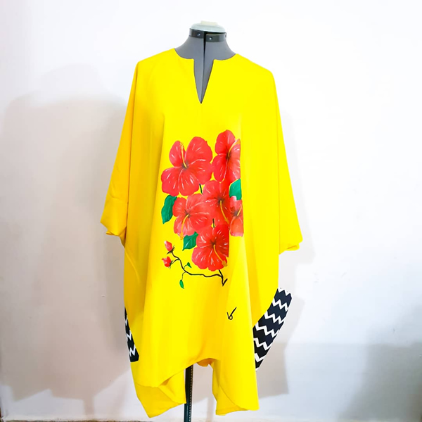 The Yellow Floral Hand Painted Dashiki