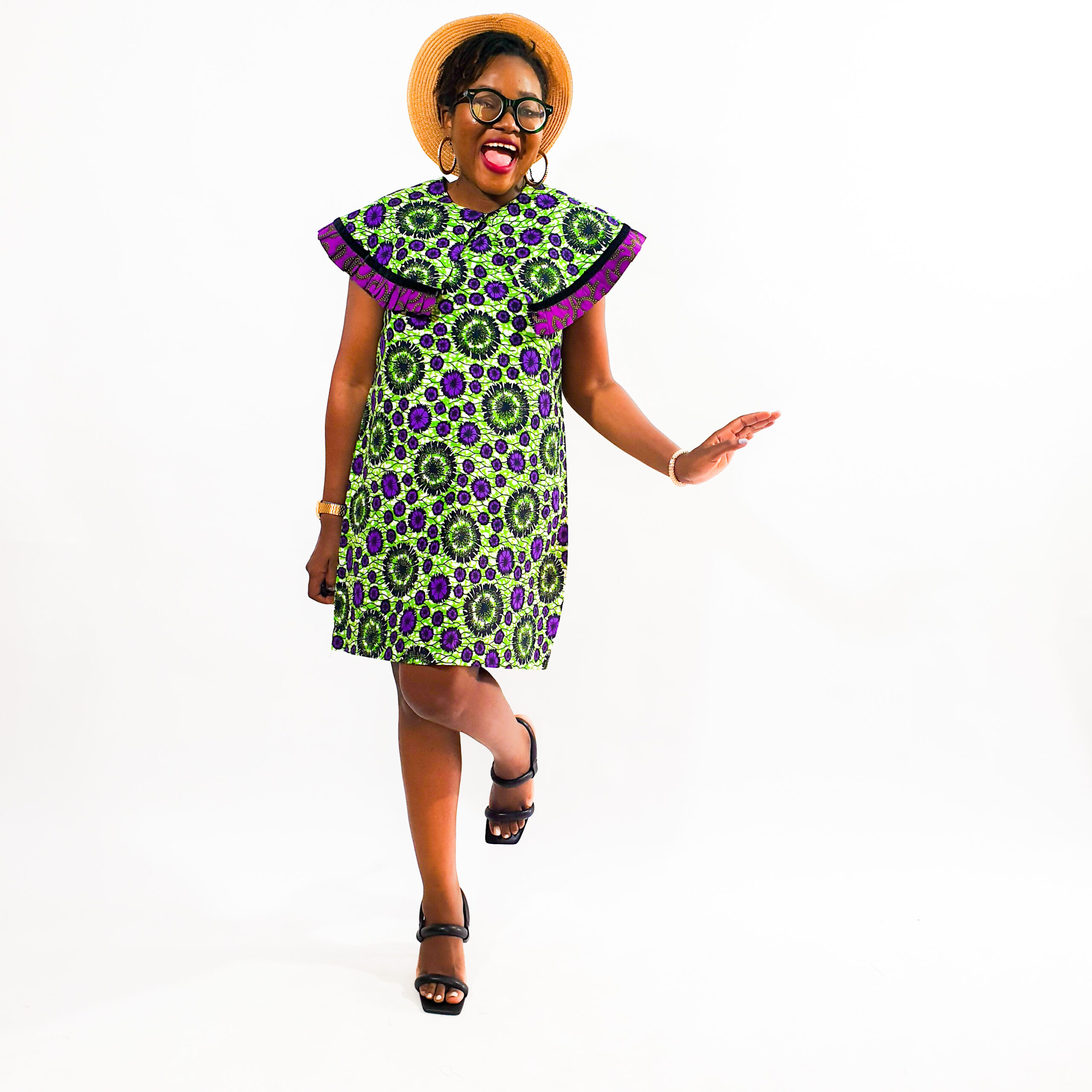 The Wide Collared Ankara Dress