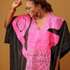 The Black stoned embroidered brocade boubou
