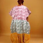 The Wine and Green Batik Fringe boubou - Image 3