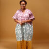 The Wine and Green Batik Fringe boubou
