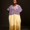 The Purple and Yellow Batik Fringe boubou