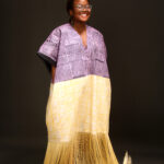 The Purple and Yellow Batik Fringe boubou - Image 2