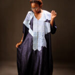 The Blue stoned embroidered brocade boubou - Image 2