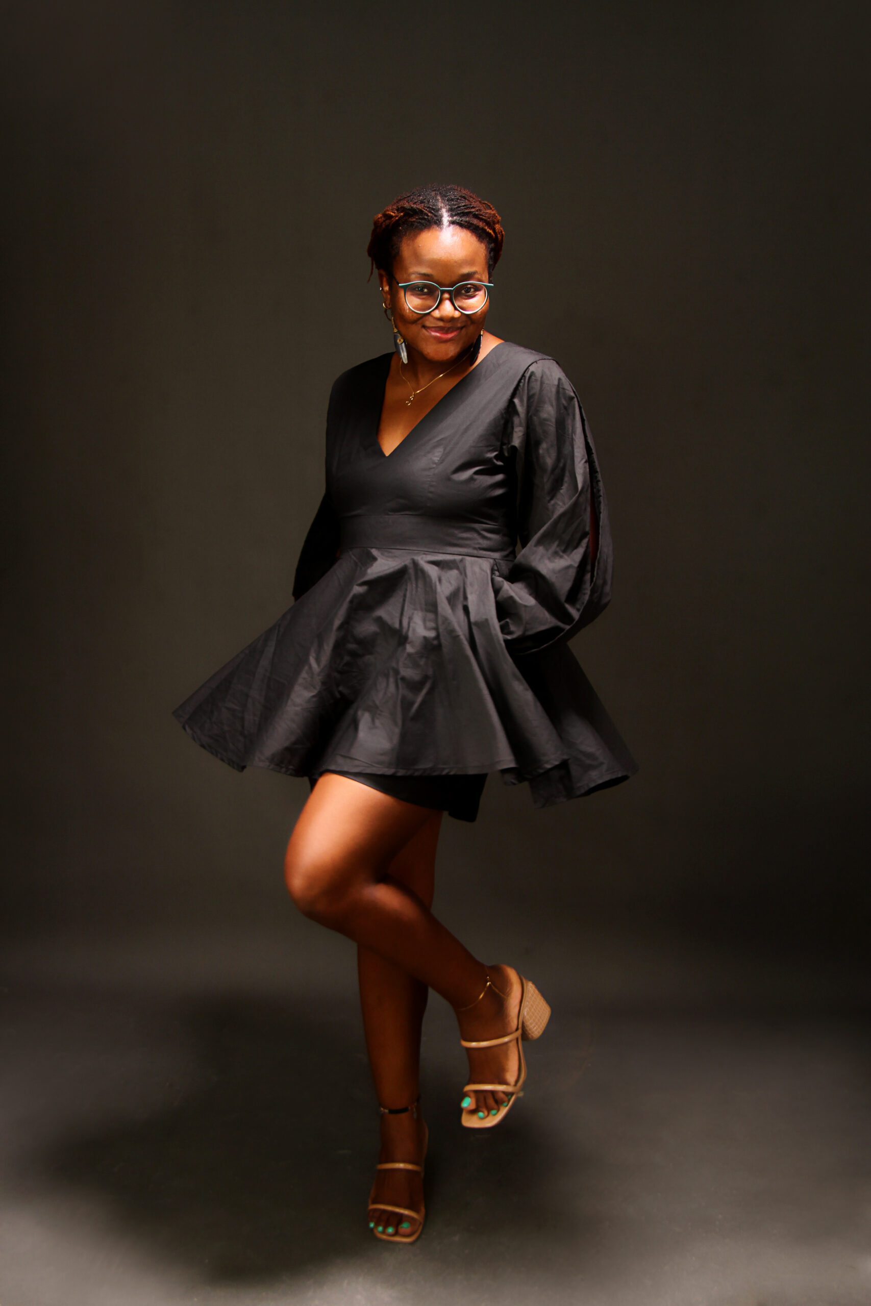 The Black twirl Romper