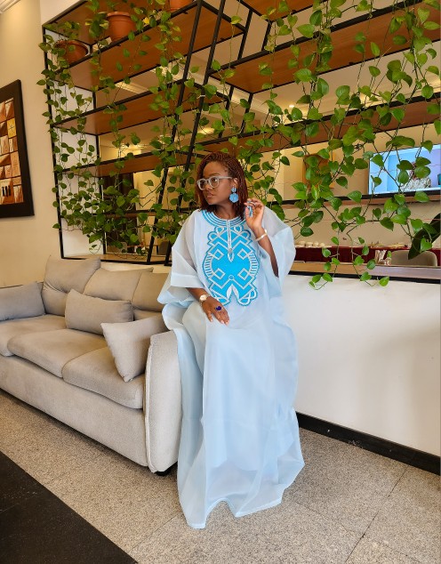 The Blue Luxe Embriodered Organdy boubou