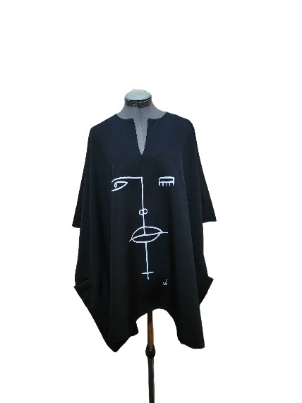 The Black Abstract Line face Dashiki
