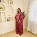 The Burgundy Luxe Embriodered Organdy boubou - Image 2