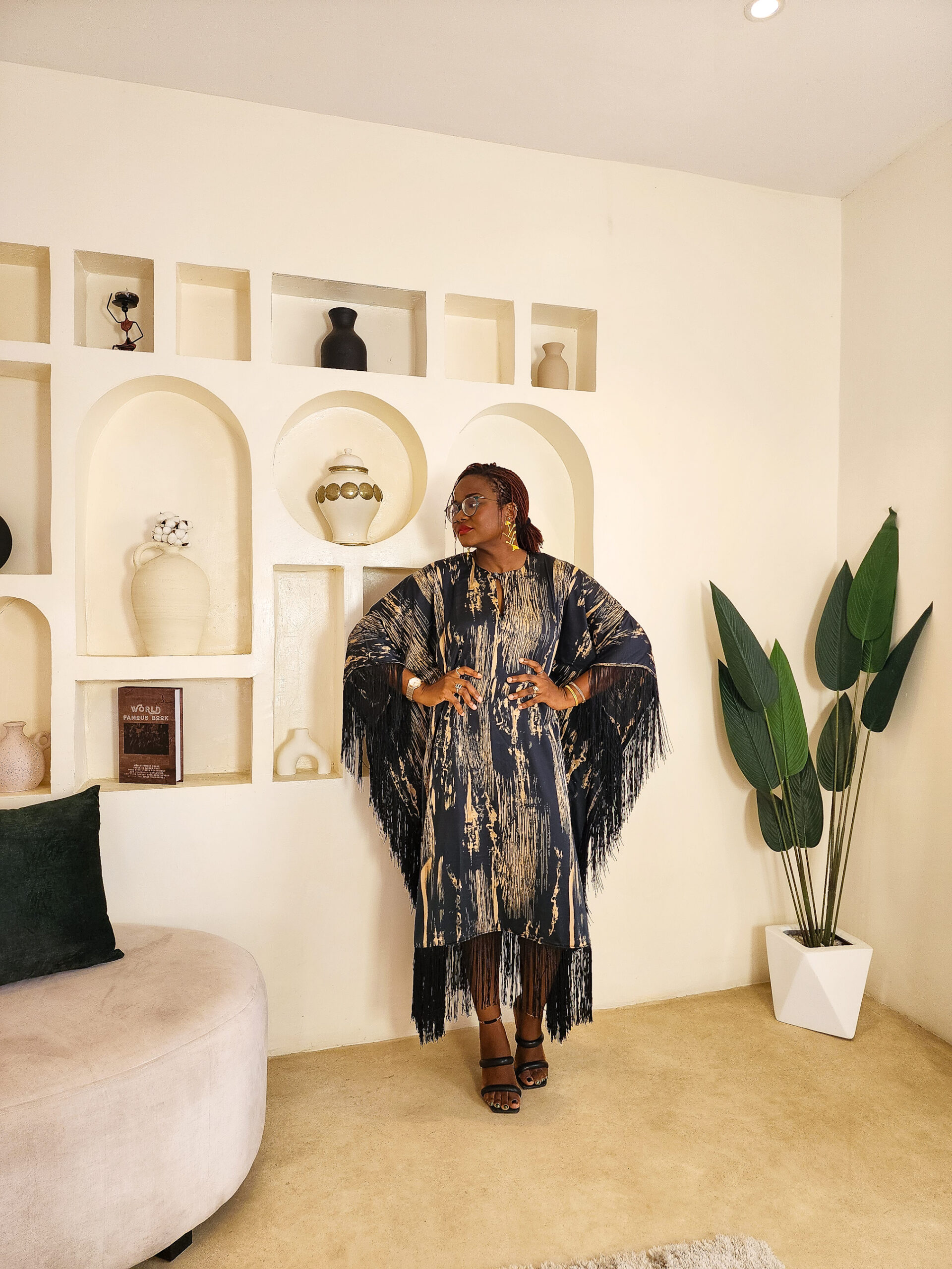 The Black Silk Fringe Boubou
