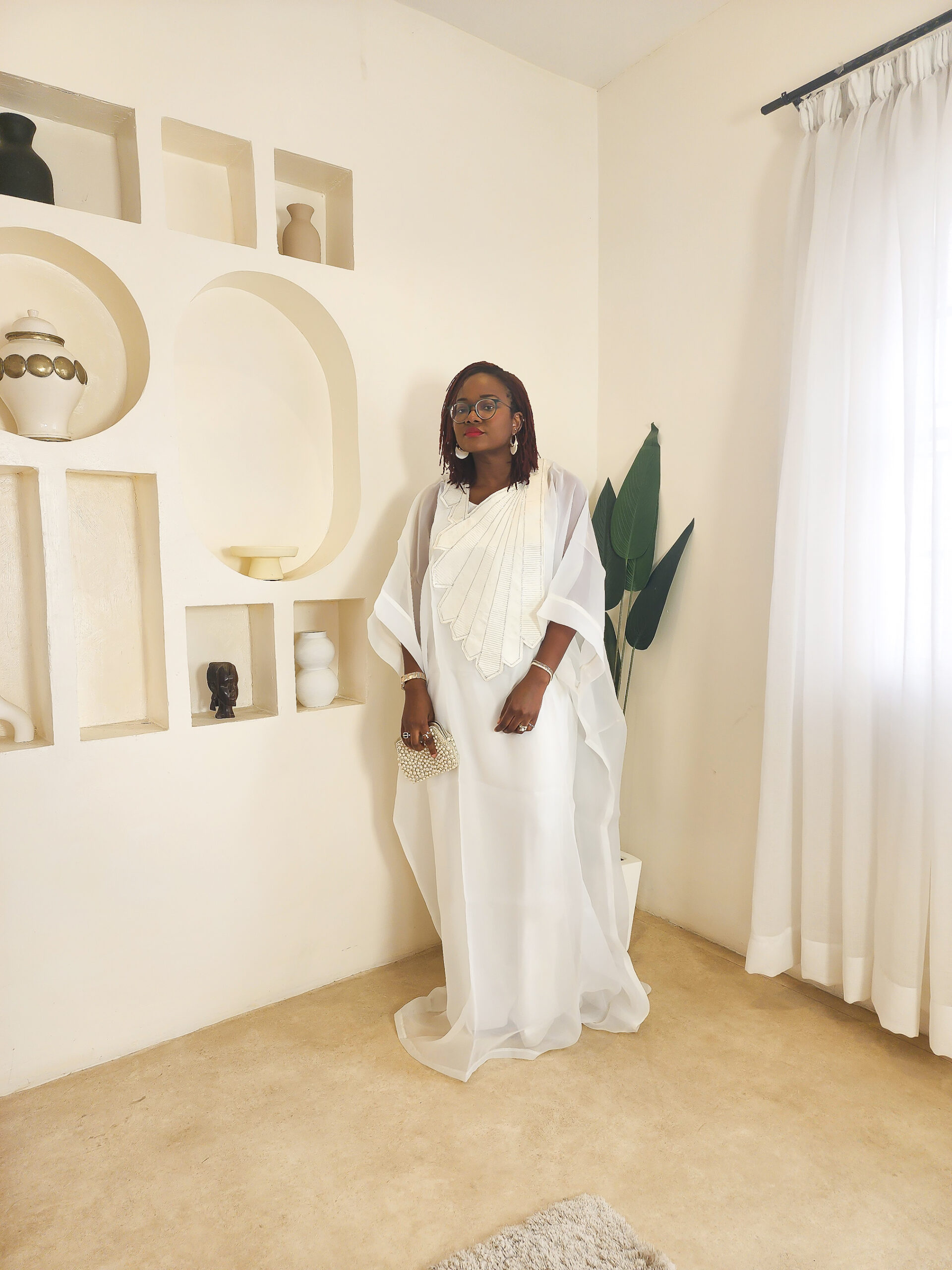 The White Luxe Embriodered Organdy boubou