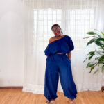Navy Bubble Pant Set
