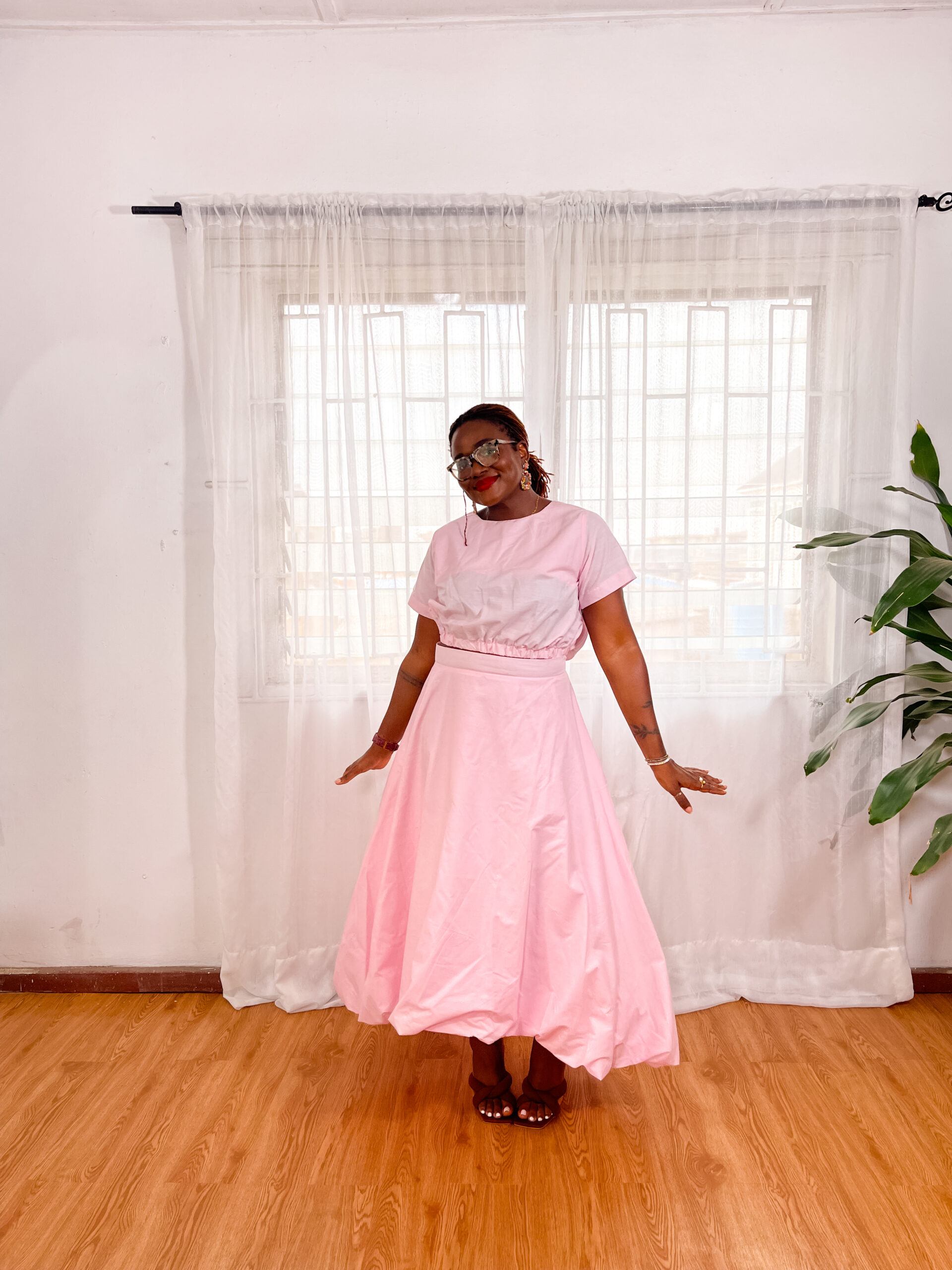 Pink Bubble Skirt Set